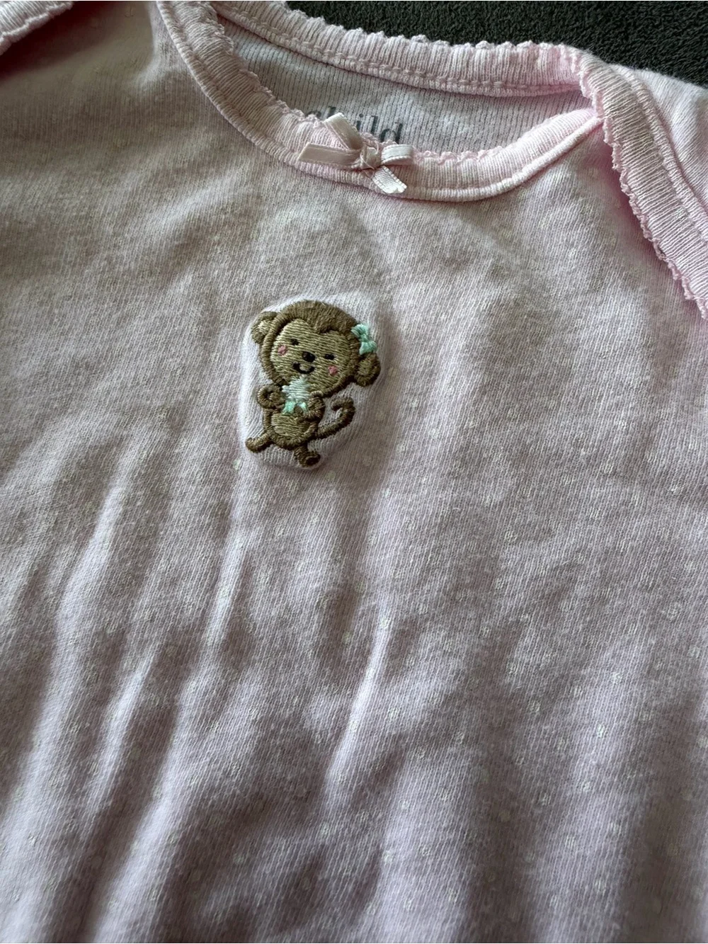 child of mine Light Pink Infant Sleep Gown with Bear Patch